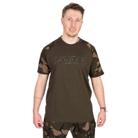 FOX Khaki/Camo Outline T-Shirt - tričko
