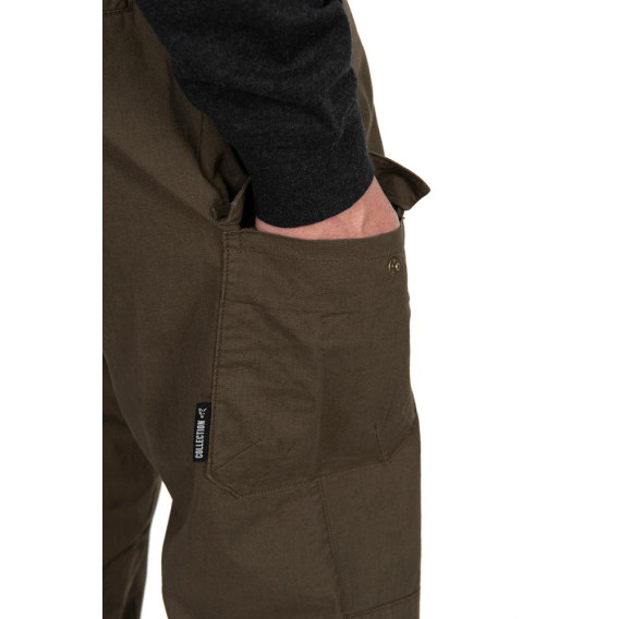 FOX Green/Black Lightweight Cargo Trousers - nohavice