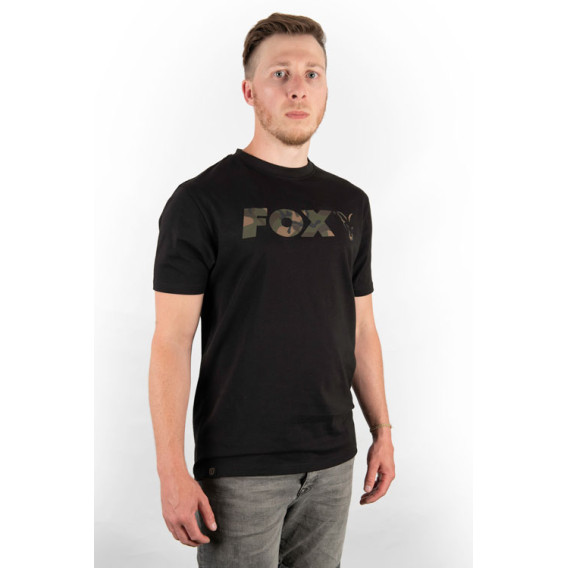 FOX Black/Camo Chest Print T-Shirt - tričko