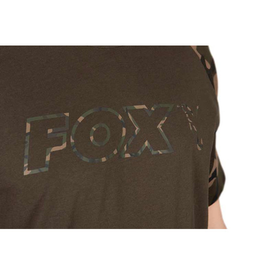 FOX Khaki/Camo Outline T-Shirt - tričko