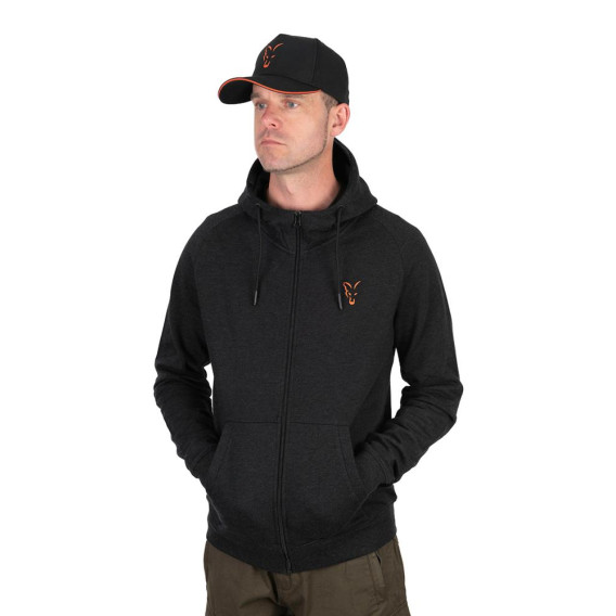 FOX Collection Black/Orange Lightweight Hoodie - mikina