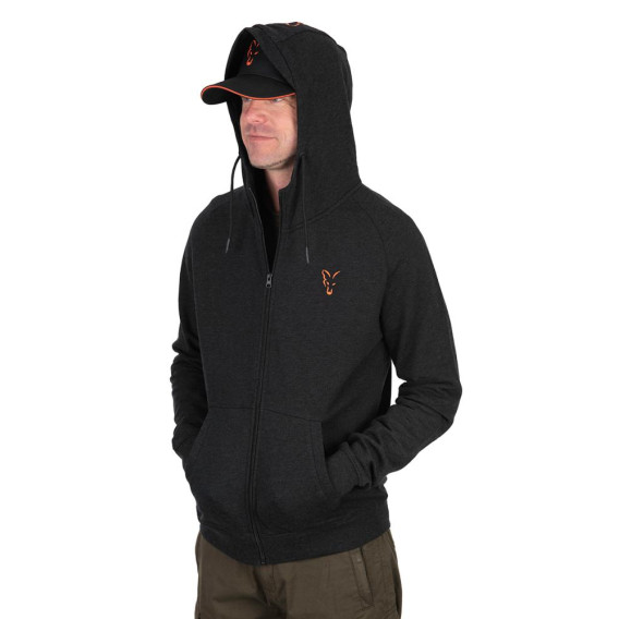 FOX Collection Black/Orange Lightweight Hoodie - mikina