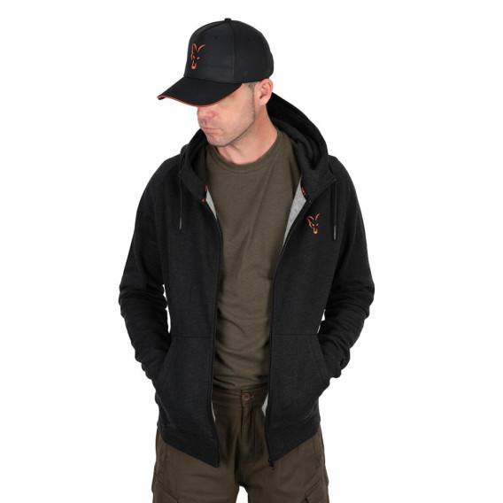 FOX Collection Black/Orange Lightweight Hoodie - mikina