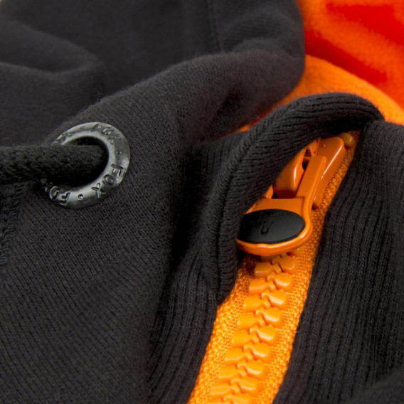 FOX Black/Orange Heavy Lined Hoodie - mikina