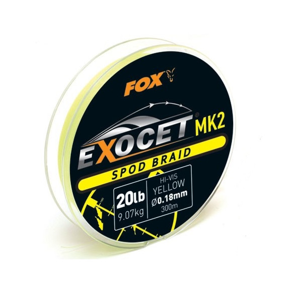 FOX Exocet MK2 Spod Braid Yellow 300m 0.18mm 20lb - spodová šnúra