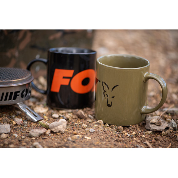 FOX Black/Orange Logo Ceramic Mug - hrnček